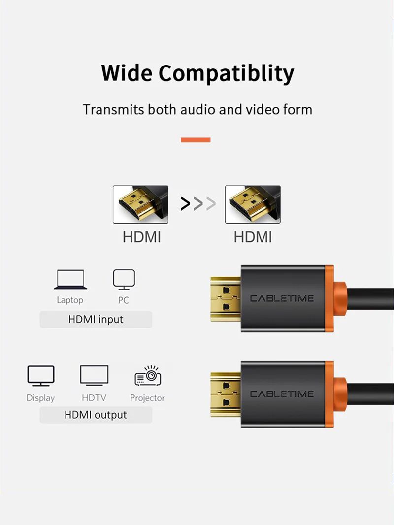 4K 60HZ HDMI 2.0 Cord Cable For PC TV
