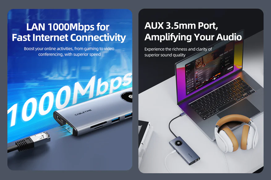1000Mbps Ethernet Speed and 3.5mm Port