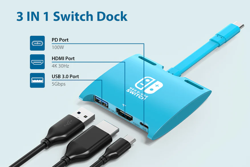 3 IN 1 Switch Dock Station